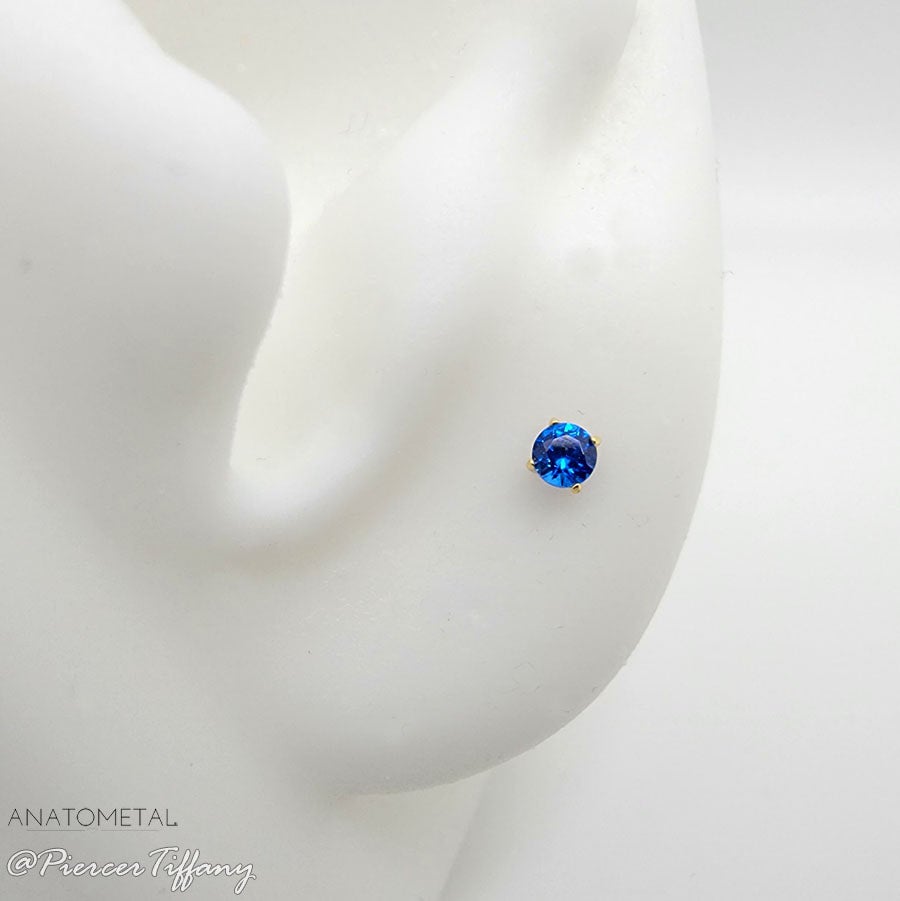 18K Tiffany CZ Threadless End Anatometal | Piercings by Tiffany