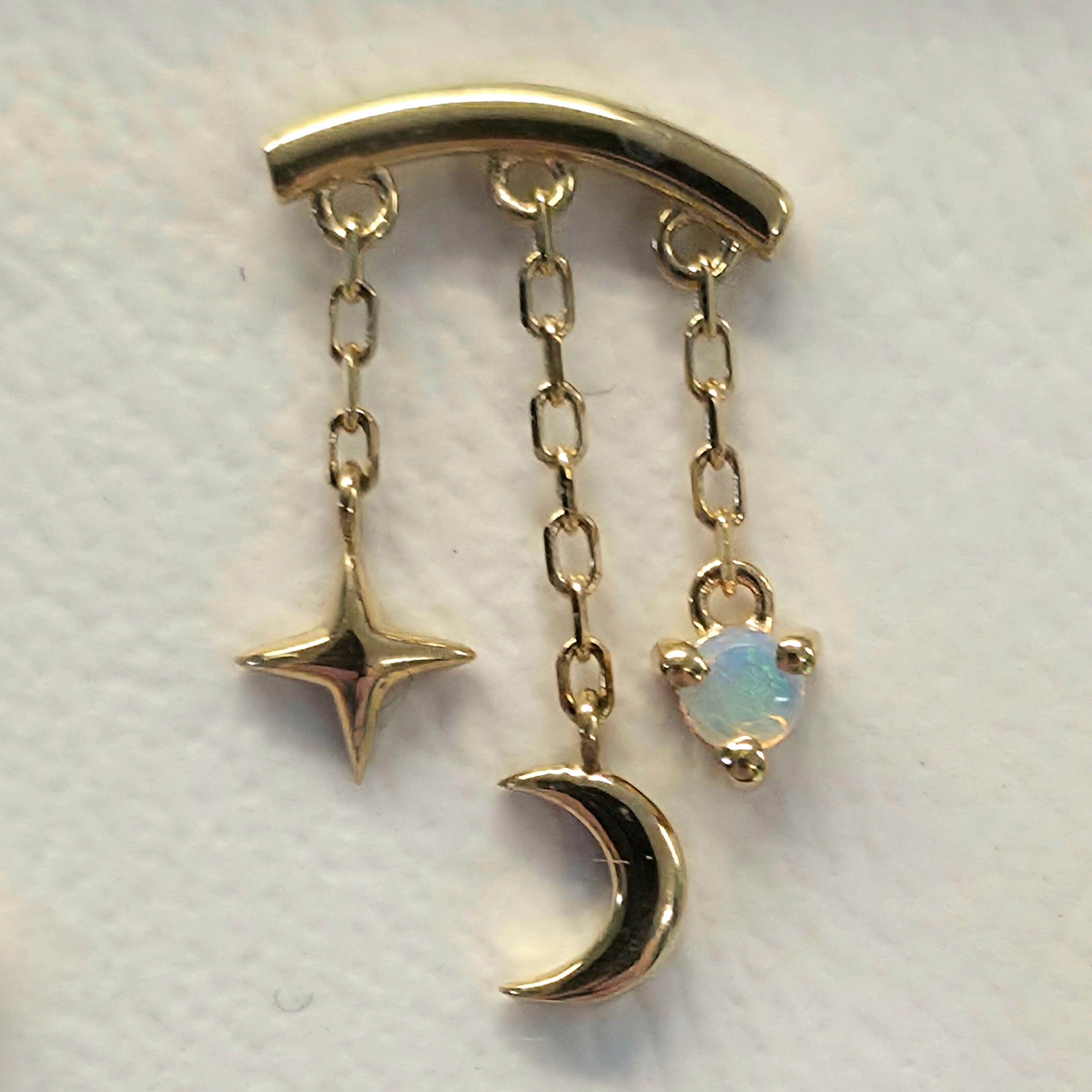 Threadless Piercing End 14K Cassiopeia Threadless End Modern Mood | Piercings by Tiffany