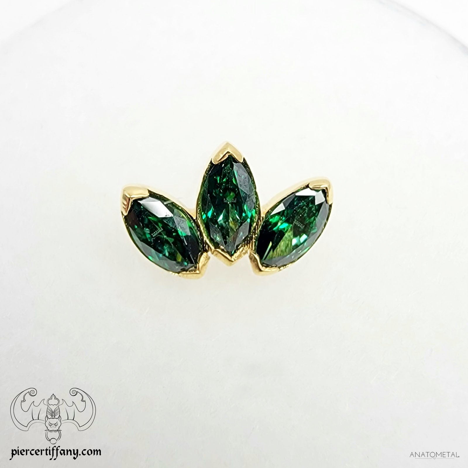 Fashion 18K Gold Marquis Garnet Anatometal